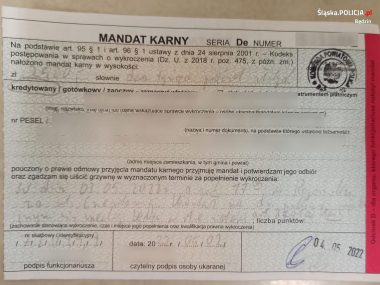Pijany w sztok rowerzysta nie uniknął surowej kary Mandat Będzin