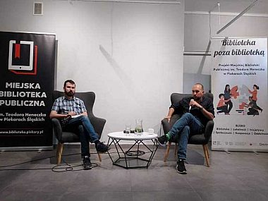 Michał Muszalik w finale konkursu poetyckiego "Orfeusz" Michał Muszalik i Zbigniew Rokita