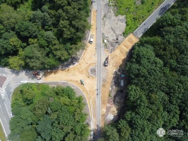 Dąbrowa Górnicza. Prace na ul. Staszica: pół ronda już jest Nowe rondo na Staszica w Dąbrowie Górniczej