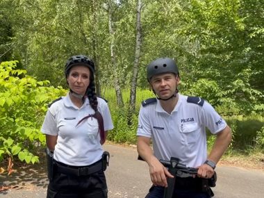Katowicka drogówka wzięła się za osoby na hulajnogach Policjanci na hulajnodze