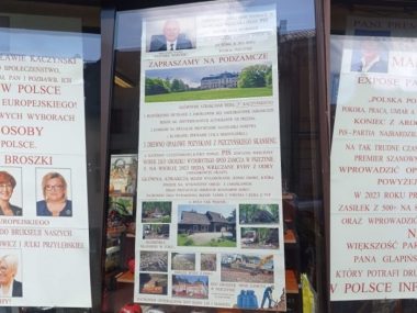 Politycznie zaangażowana witryna… sklepowa. W Pszczynie Politycznie zaagnażowana witryna sklepowa w Pszczynie