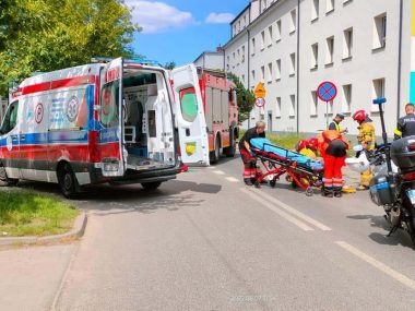 Potrącenie pieszej na ulicy Maczka w Piekarach Potrącenie na Maczka