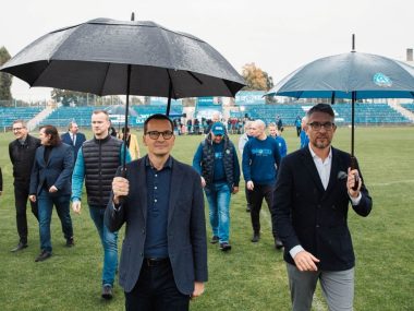 Morawiecki: Praktycznie wkrótce 100 mln zł na stadion Ruchu Premier Morawiecki na stadionie Ruchu Chorzów Praktycznie wkrótce ponad 100 mln na budowę nowego