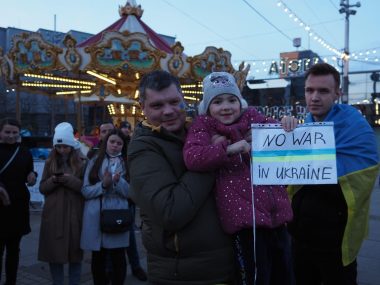 Protest Ukraińców na rynku w Katowicach Protest Ukraińców na rynku w Katowicach