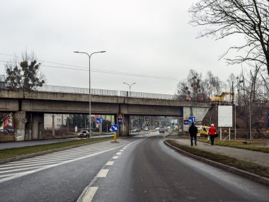 Zwężenie na ul. Strzelców Bytomskich Przebudowa wiaduktów w Bytomiu 1