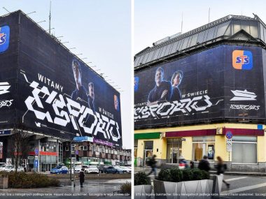 Bukmacher przykrywa gigantycznymi reklamami budynki STS Katowice