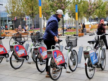 Wszystkie rekordy katowickiego miejskiego roweru Stacja rowerowa na katowickim Rynku