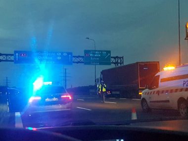 Wyciek paliwa na autostradzie A1 w Gliwicach Wyciek paliwa