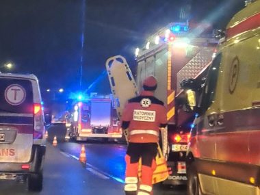 Wypadek czterech pojazdów na DTŚ w Chorzowie Wypadek Chorzów