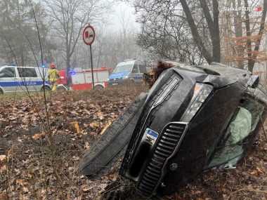 Groźne zdarzenie z udziałem czterech pojazdów na DK88 Wypadek Gliwice