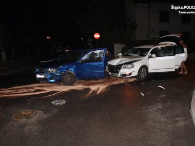 Wypadek na feralnym skrzyżowaniu w Tarnowskich Górach Wypadek Wyszyńskiego i Skrzypczyka