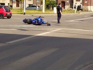 Wypadek na skrzyżowaniu prze dworcu Wypadek motocyklisty Tarnowskie Góry