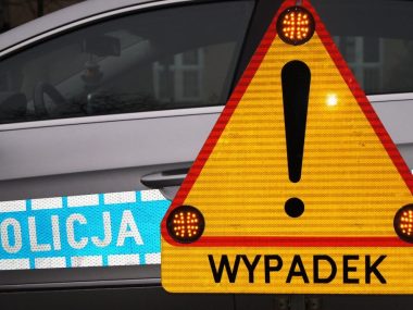 Wywrotka samochodu na DK79. Jedna osoba ranna Wypadek policja