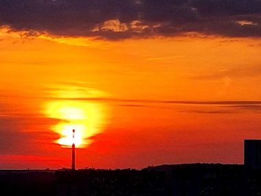 Ostatnie zachody słońca z szybem kopalni "Śląsk" Zachody słońca z szybem KWK Śląsk 04