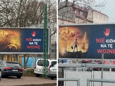 Prorosyjskie bilboardy pojawiły się w Gliwicach Bilbordy "Nie idźmy na tę wojnę"