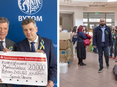 Recklinghausen przyłącza się do pomocy uchodźcom w Bytomiu Czek na uchodzcow