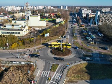 Rondo Armii Krajowej/Bażantów. Nowa organizacja ruchu Rondo Armii Krajowej Bazantów katowice