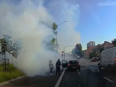 Rozbiegany silnik na ulicy Mikołowskiej w Katowicach Rozbiegany silnik na ulicy Mikołowskiej w Katowicach