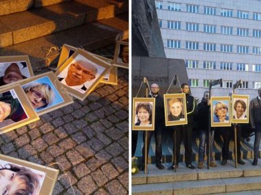 Narodowcy skazani za szubienice ze zdjęciami posłów PO Demonstracja narodowców w Katowicach