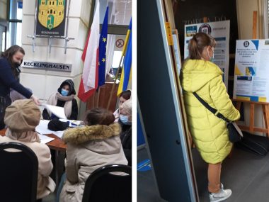 Bytomski sanepid namawia uchodźców do szczepień Sanepid rozdaje ulotki