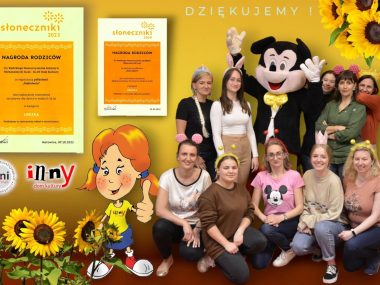 "Słoneczniki" dla In-nego Domu Kultury za "Bajkolonię" Słoneczniki dla In-nego Domu Kultury - nagroda rodziców w kategorii logika