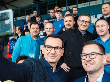 Mateusz Morawiecki na stadionie Ruchu Chorzów Mateusz Morawiecki na stadionie Ruchu Chorzów