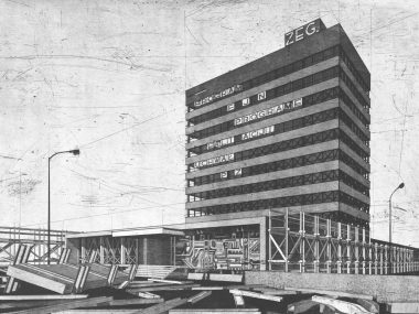 Obrazy architektury na "wielkiej płycie" w tyskim muzeum wieżowiec zeg tychy grafika