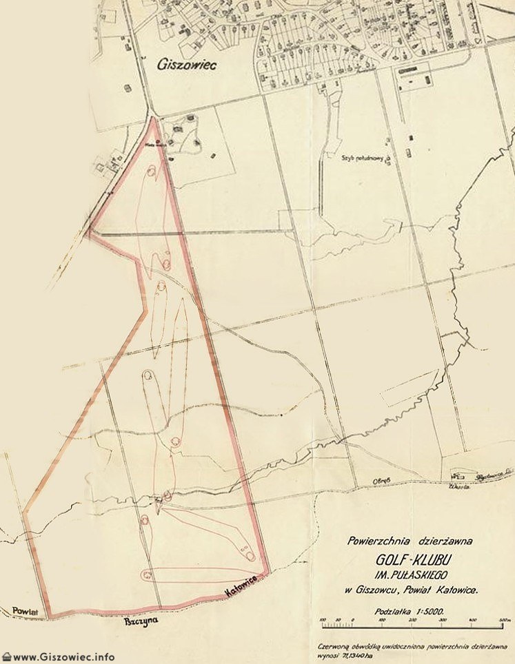 Teren wydzierżawiony pod pole golfowe w Giszowcu.