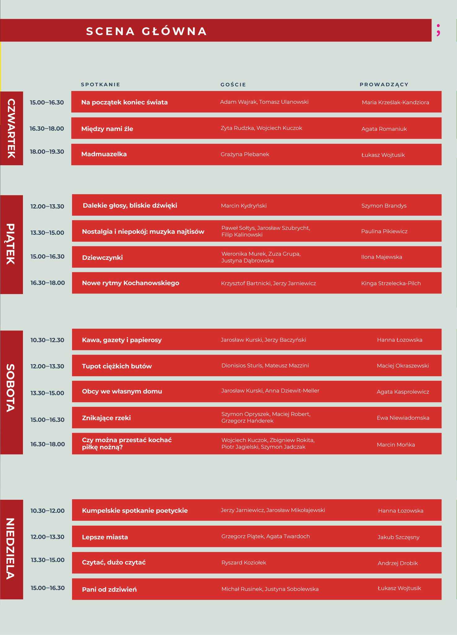 Program Festiwalu Granatowe Góry