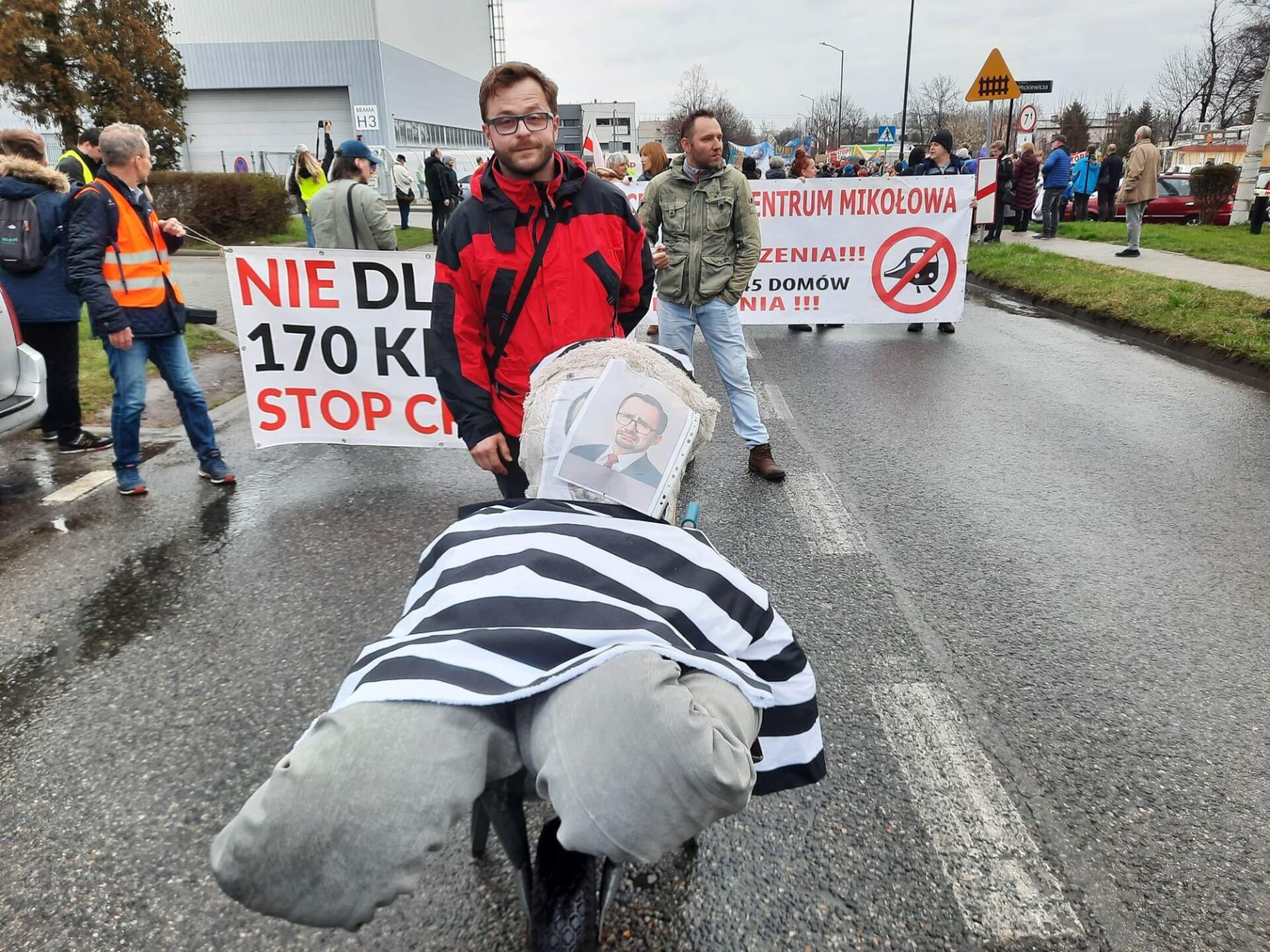 Protest w Mikołowie przeciwko CPK