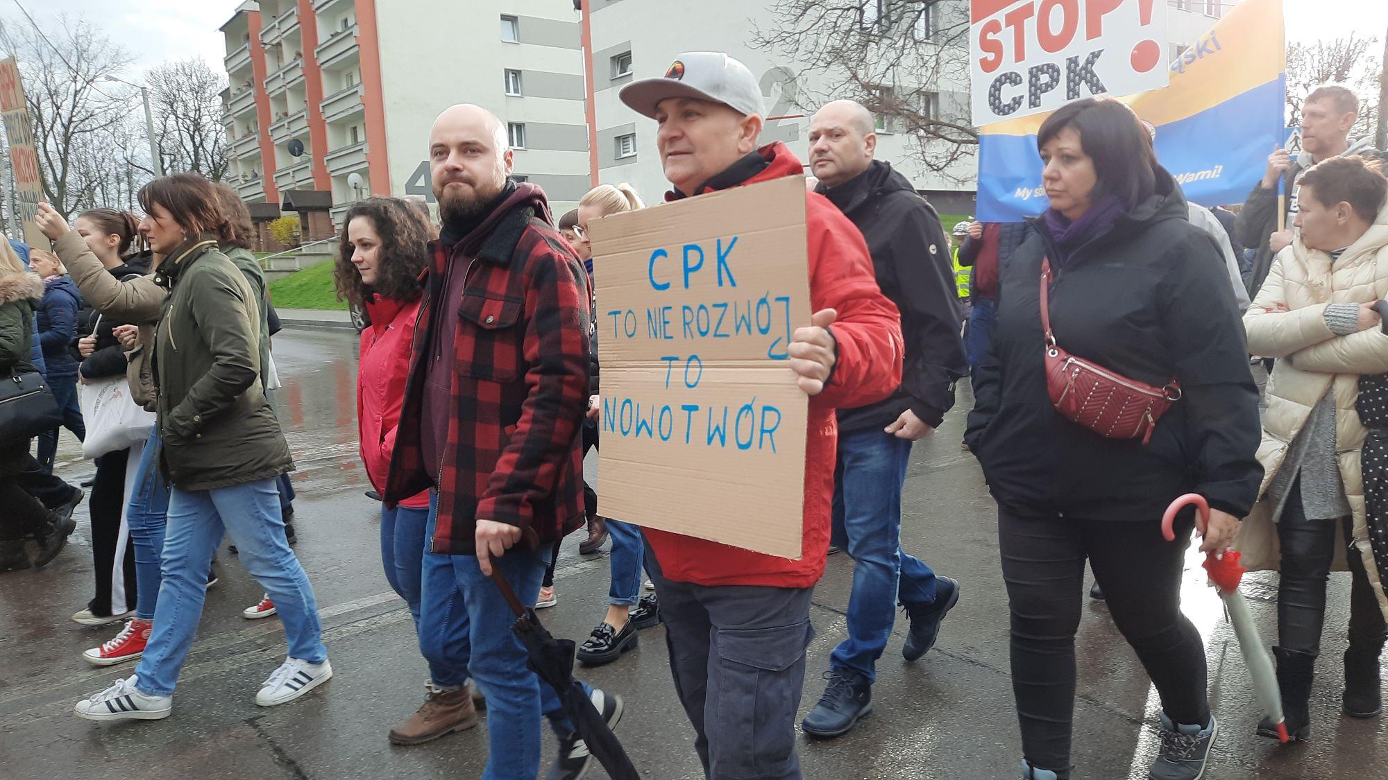 Protest w Mikołowie przeciwko CPK