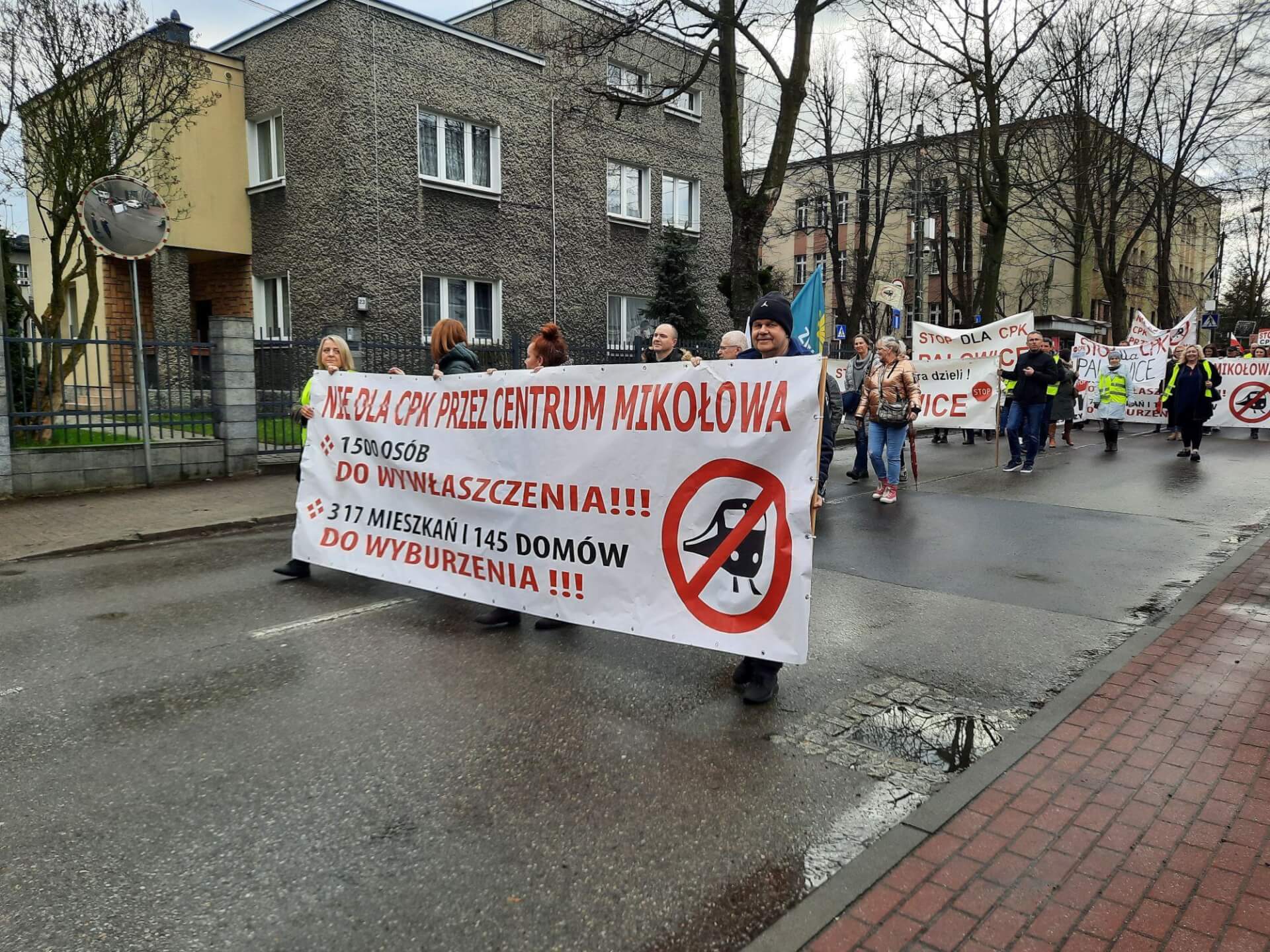Protest w Mikołowie przeciwko CPK