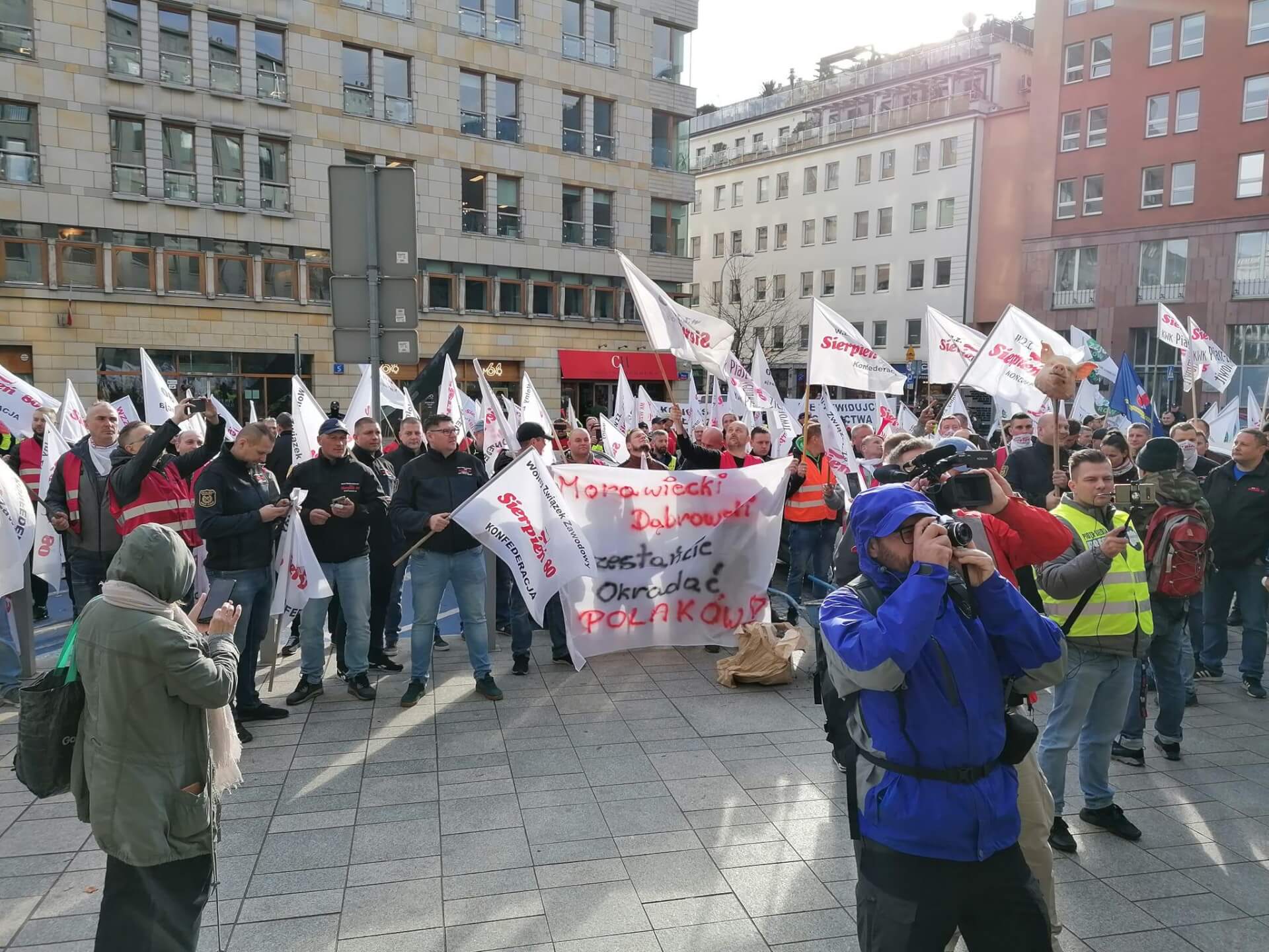 Protest związkowców