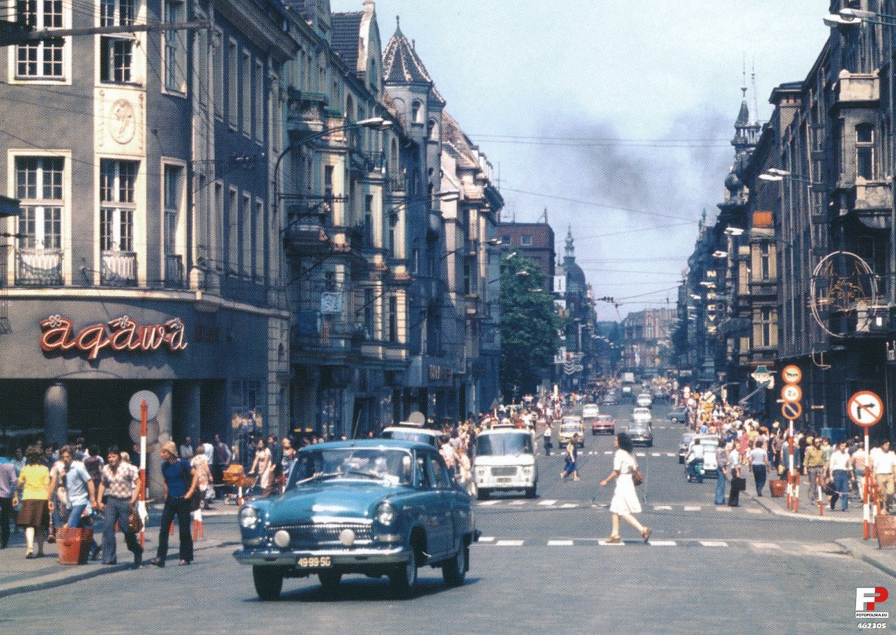 Ulica Zwycięstwa w Gliwicach rok 1976
