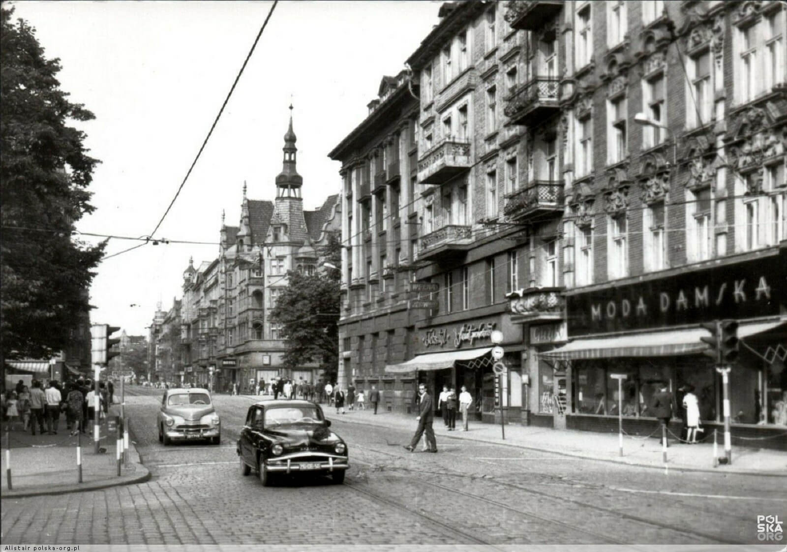 Ulica Zwycięstwa w Gliwicach rok 1960