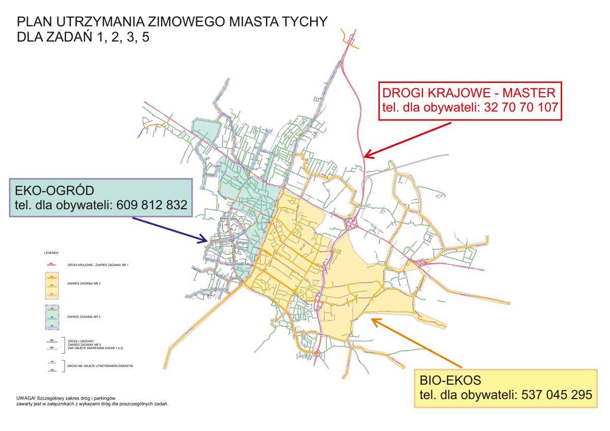 Akcja Zima 2024 w Tychach mapa