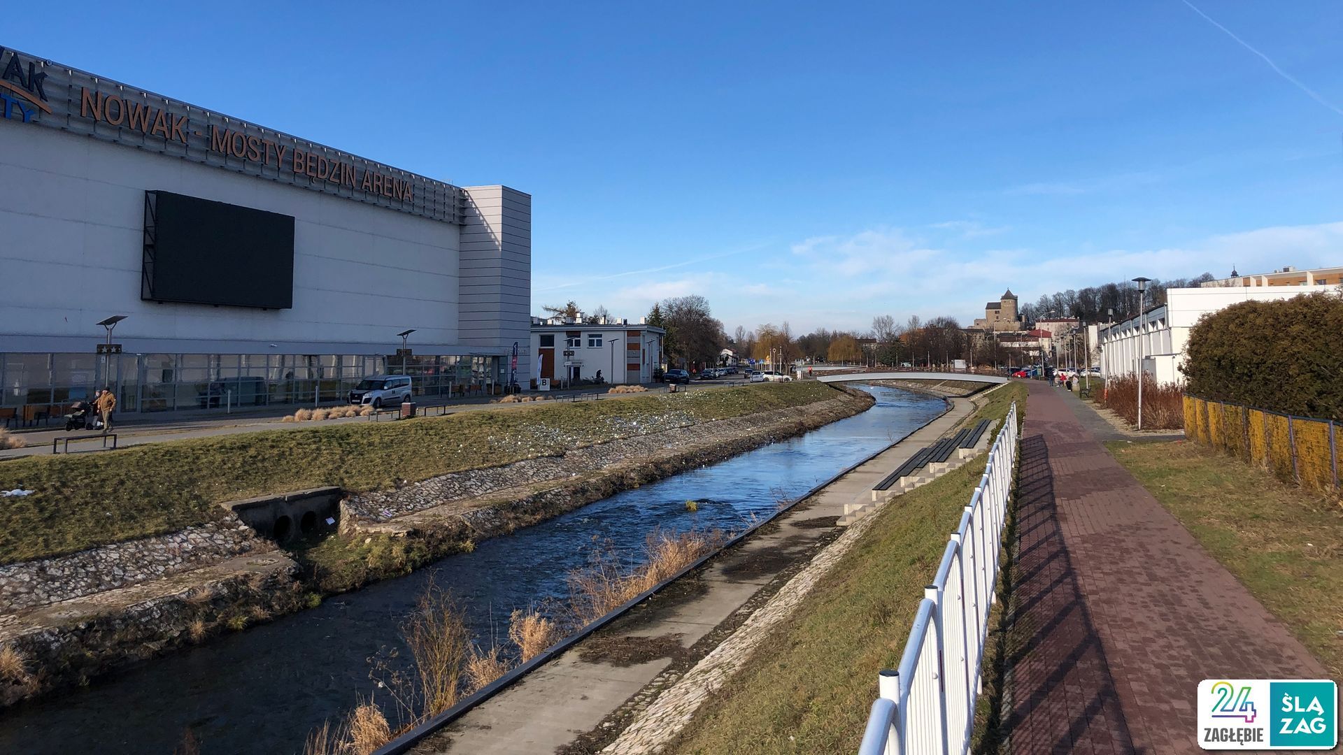 Będzin. Bulwary nad Czarną Przemszą. 27 stycznia 2025.