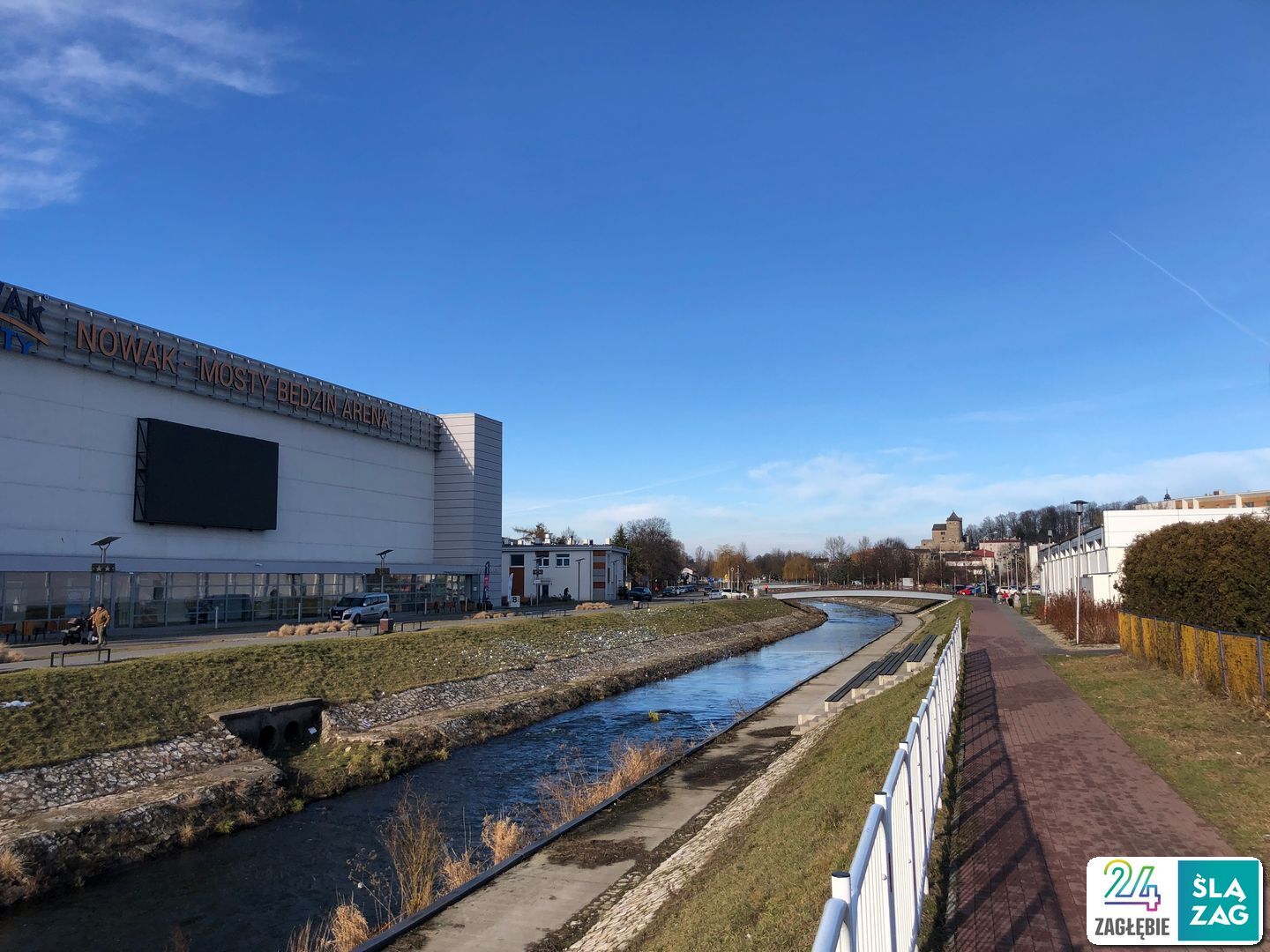 Będzin. Bulwary nad Czarną Przemszą. 27 stycznia 2025.