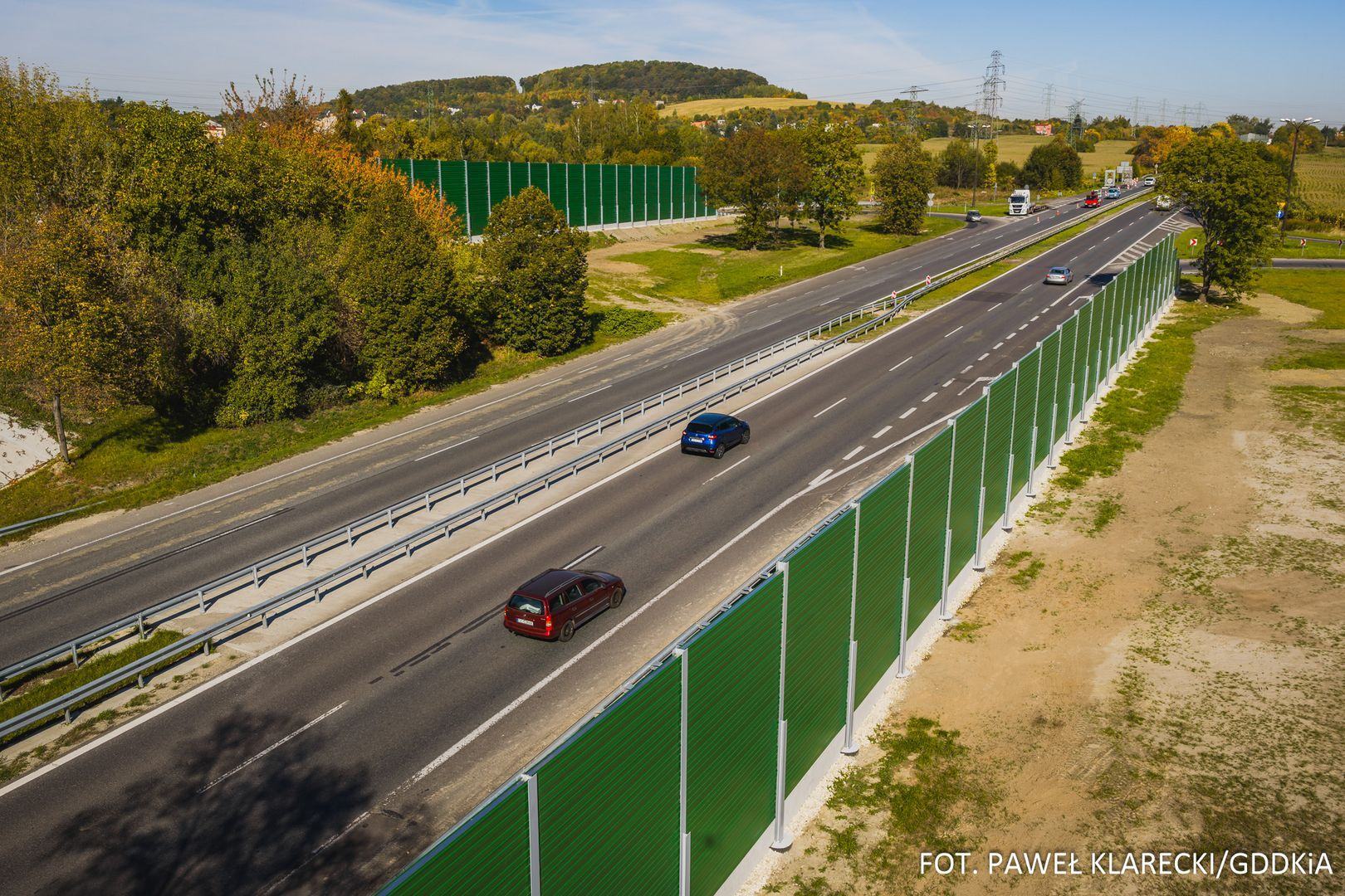 Będzin. Nowe ekrany wzdłuż DK86 w okolicach węzła z ulicą Wolności. Październik 2026