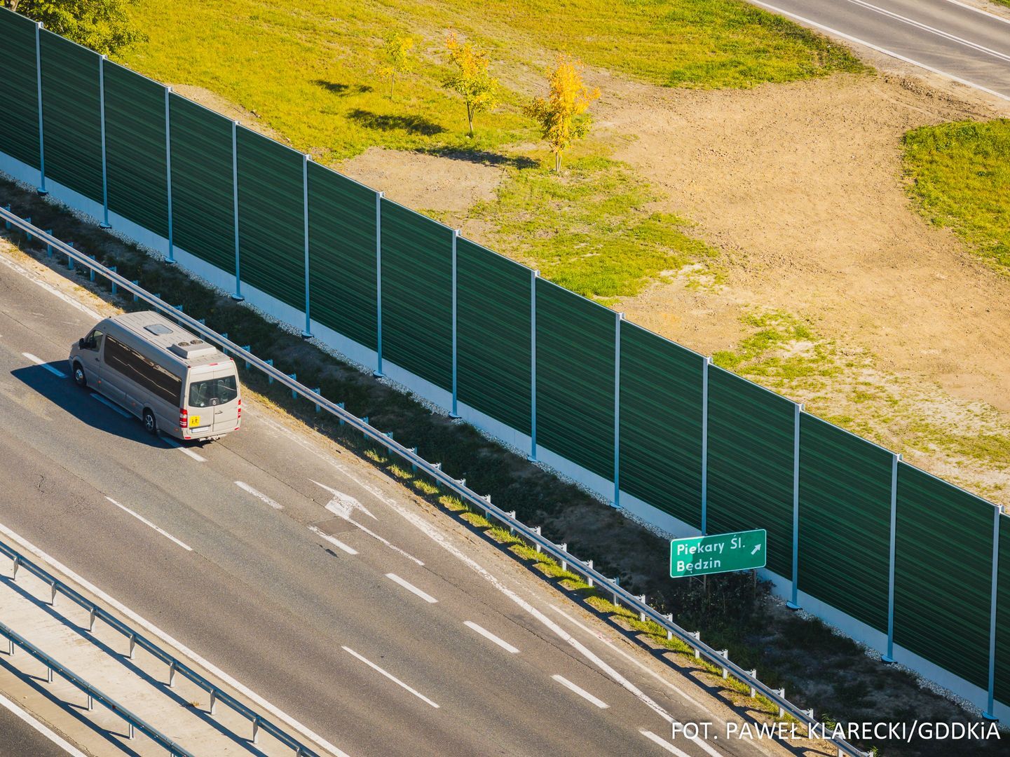 Będzin. Nowe ekrany wzdłuż DK86 w okolicach węzła z ulicą Wolności. Październik 2026