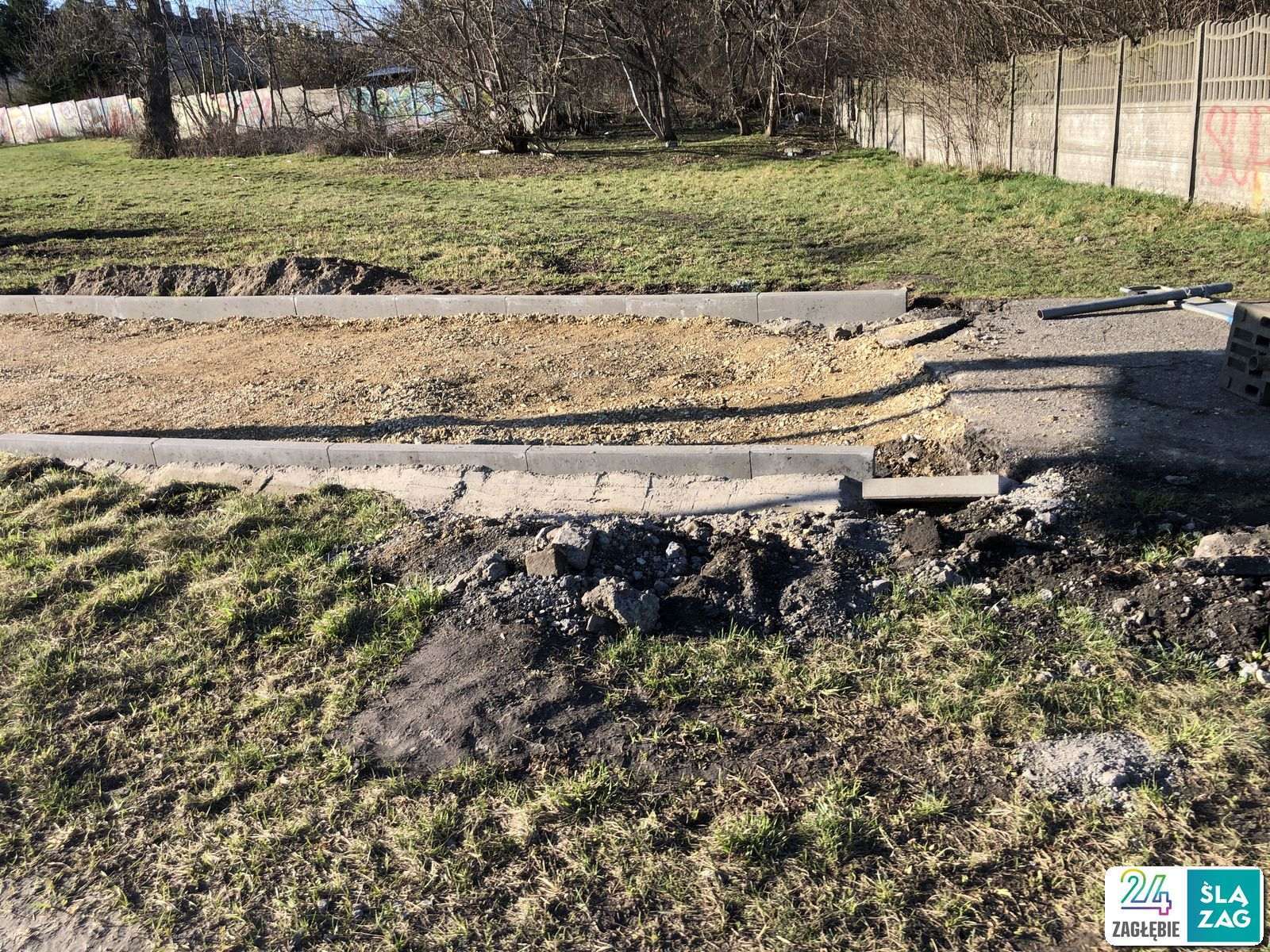 Będzin. Droga wojewódzka nr 910 w trakcie przebudowy. 16 marca 2025 roku.