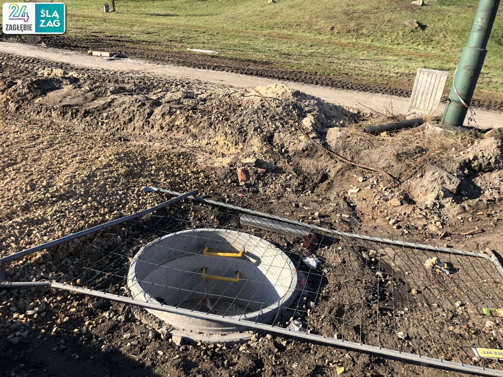 Będzin. Droga wojewódzka nr 910 w trakcie przebudowy. 16 marca 2025 roku.