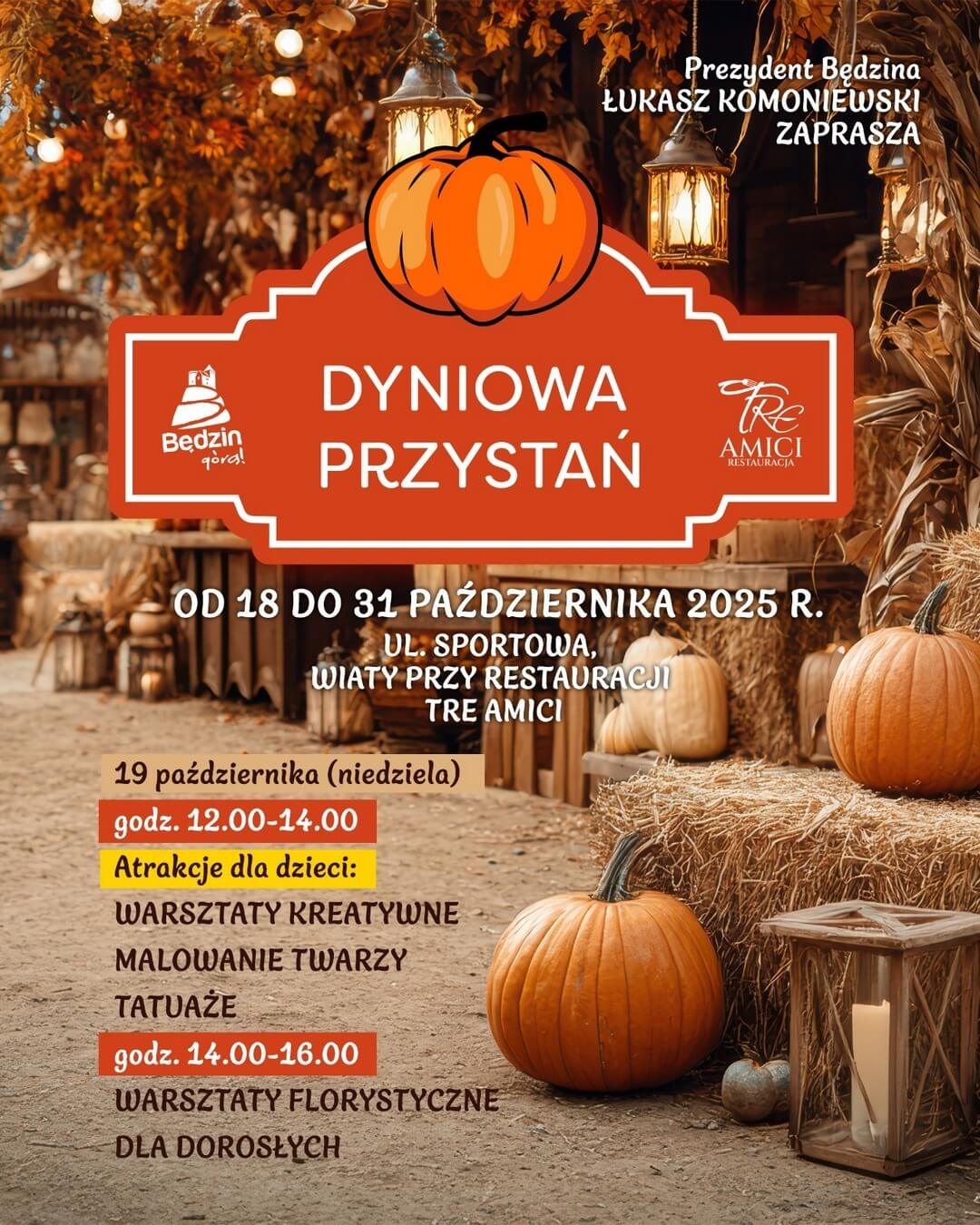 Będzin. „Dyniowa Przystań”. Plakat. 19 października 2025