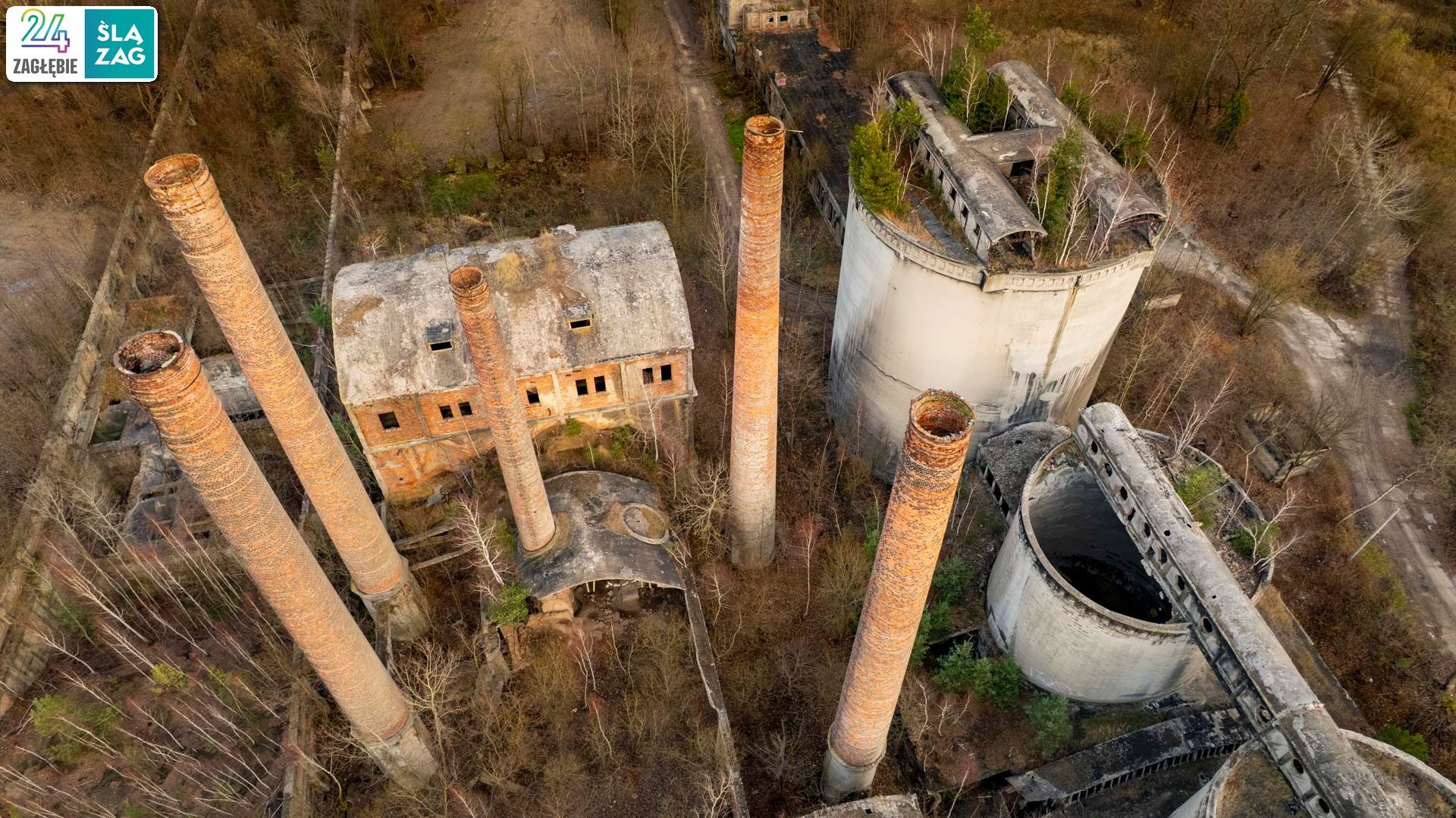 Będzin-Grodziec. Cementownia widziana z lotu ptaka. 20 listopada 2025.