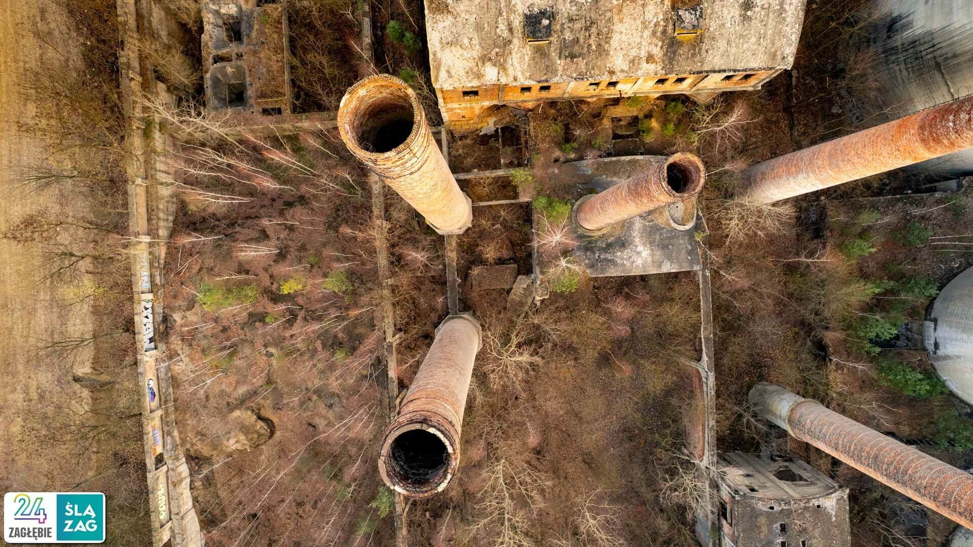 Będzin-Grodziec. Cementownia widziana z lotu ptaka. 20 listopada 2025.