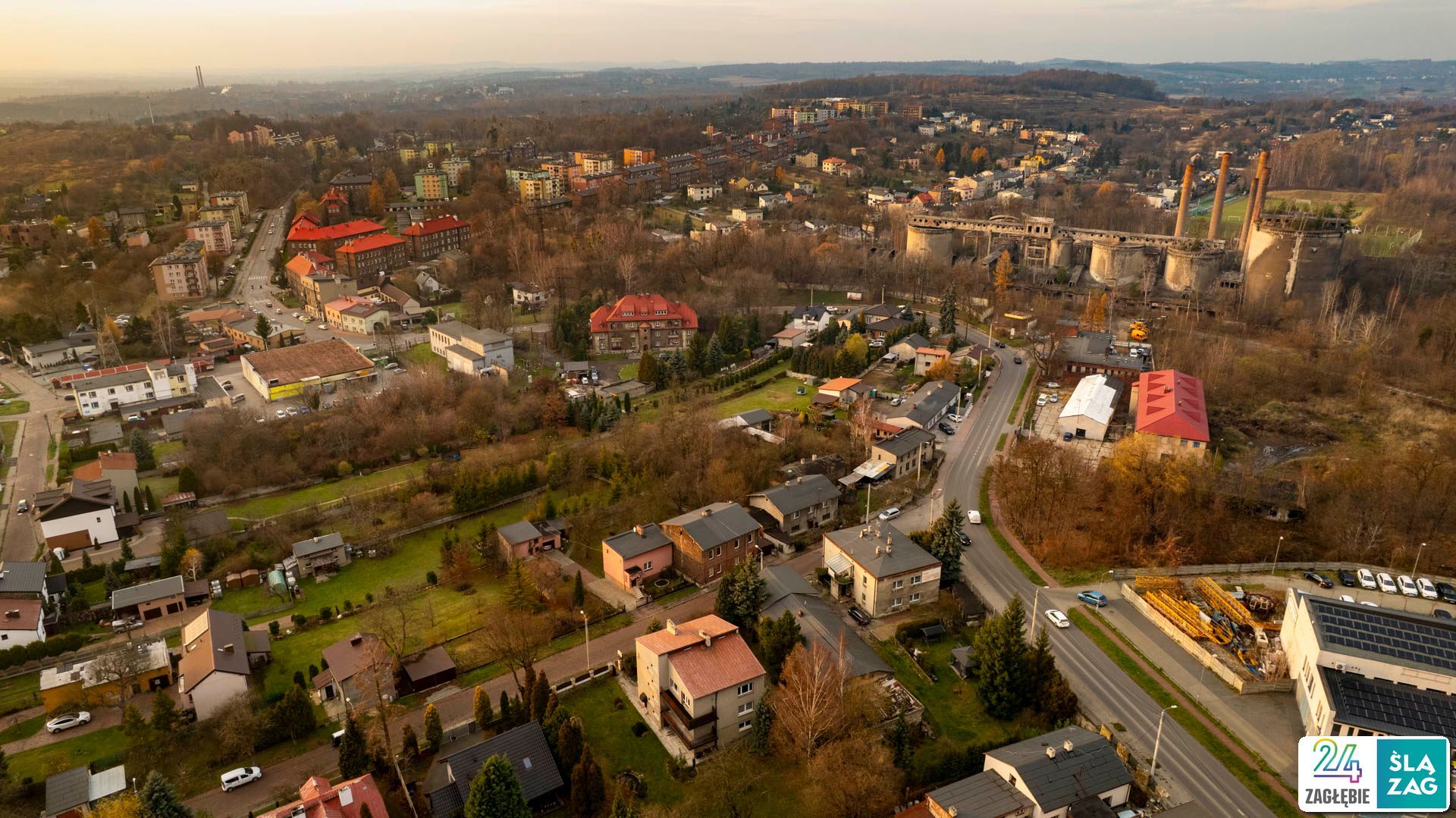 Będzin-Grodziec. Cementownia widziana z lotu ptaka. 20 listopada 2025.