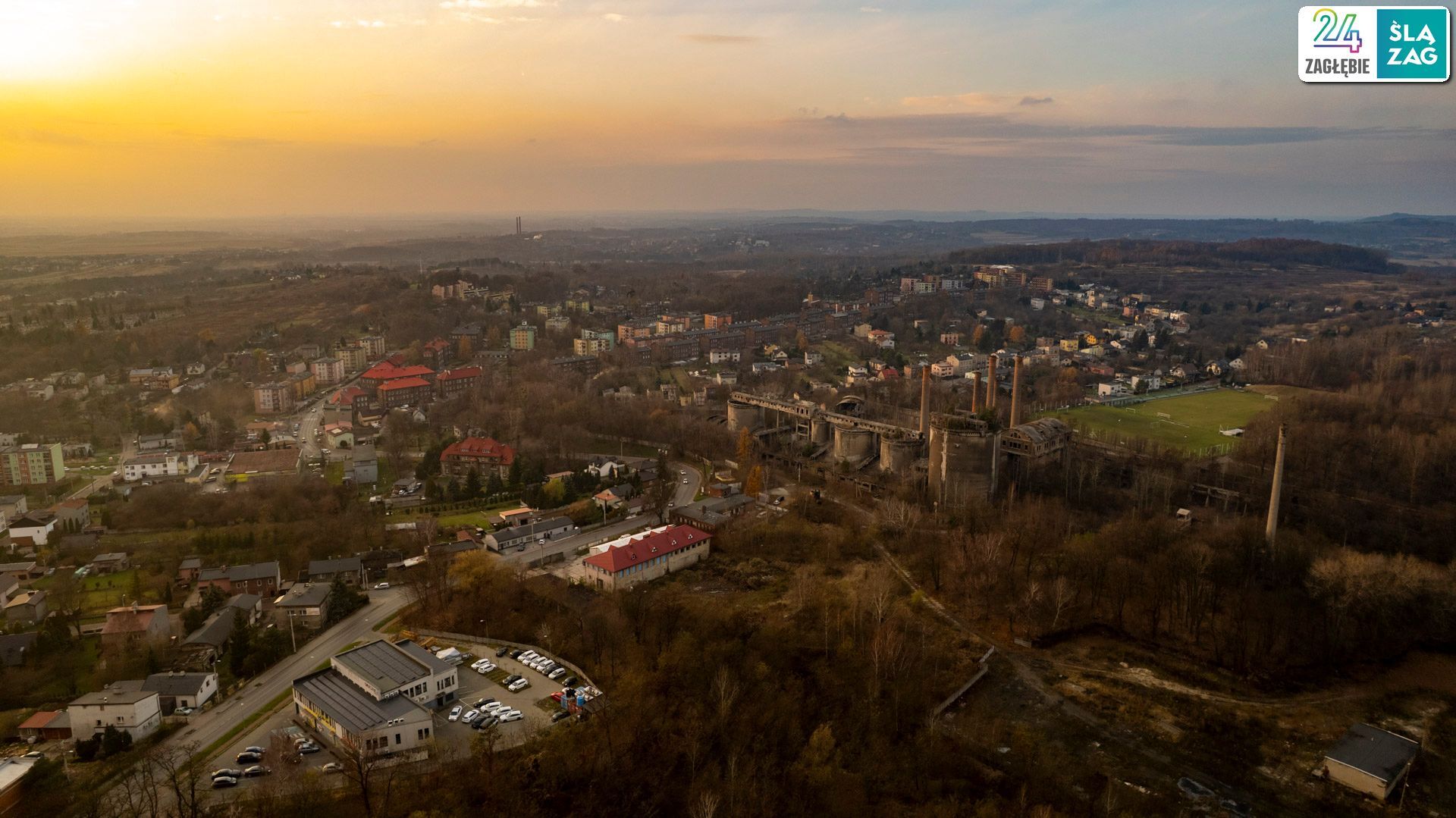 Będzin-Grodziec. Cementownia widziana z lotu ptaka. 20 listopada 2025.