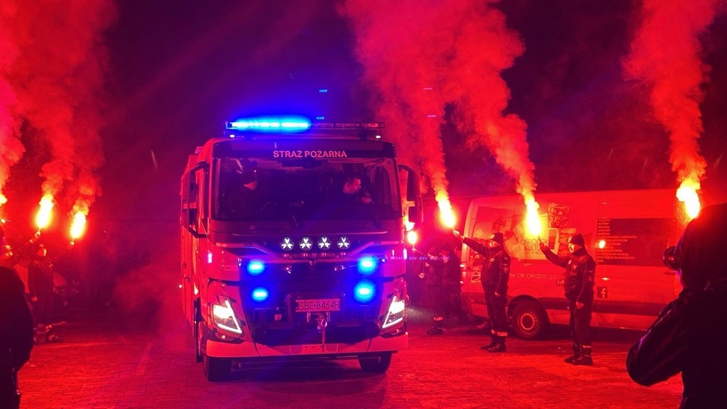 Będzin-Grodziec. Nowy ciężki wóz ratowniczo-gaśniczy dla miejscowej Ochotniczej Straży Pożarnej. 19 stycznia 2025.