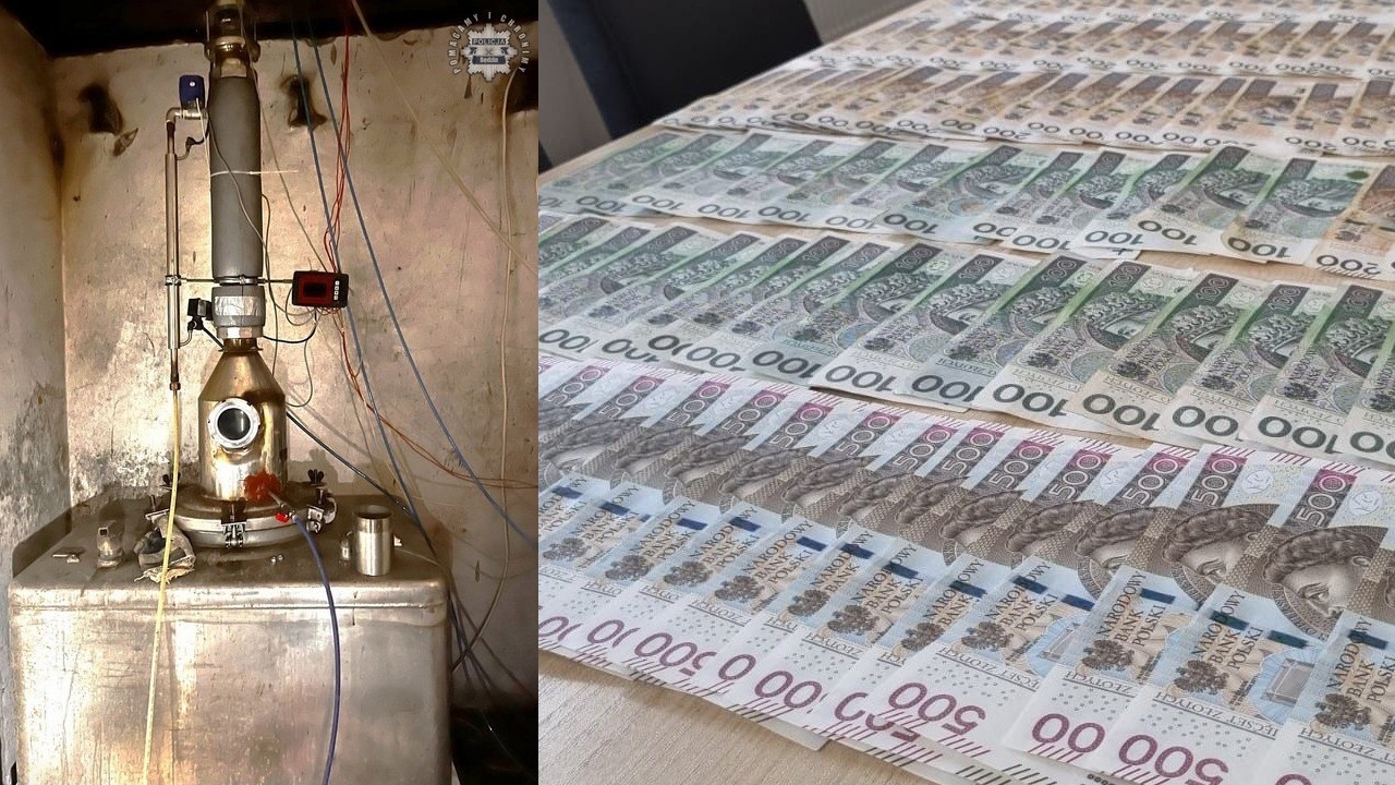 Będzin-Grodziec. Ujawnienie bimbrowni. Czerwiec 2025.