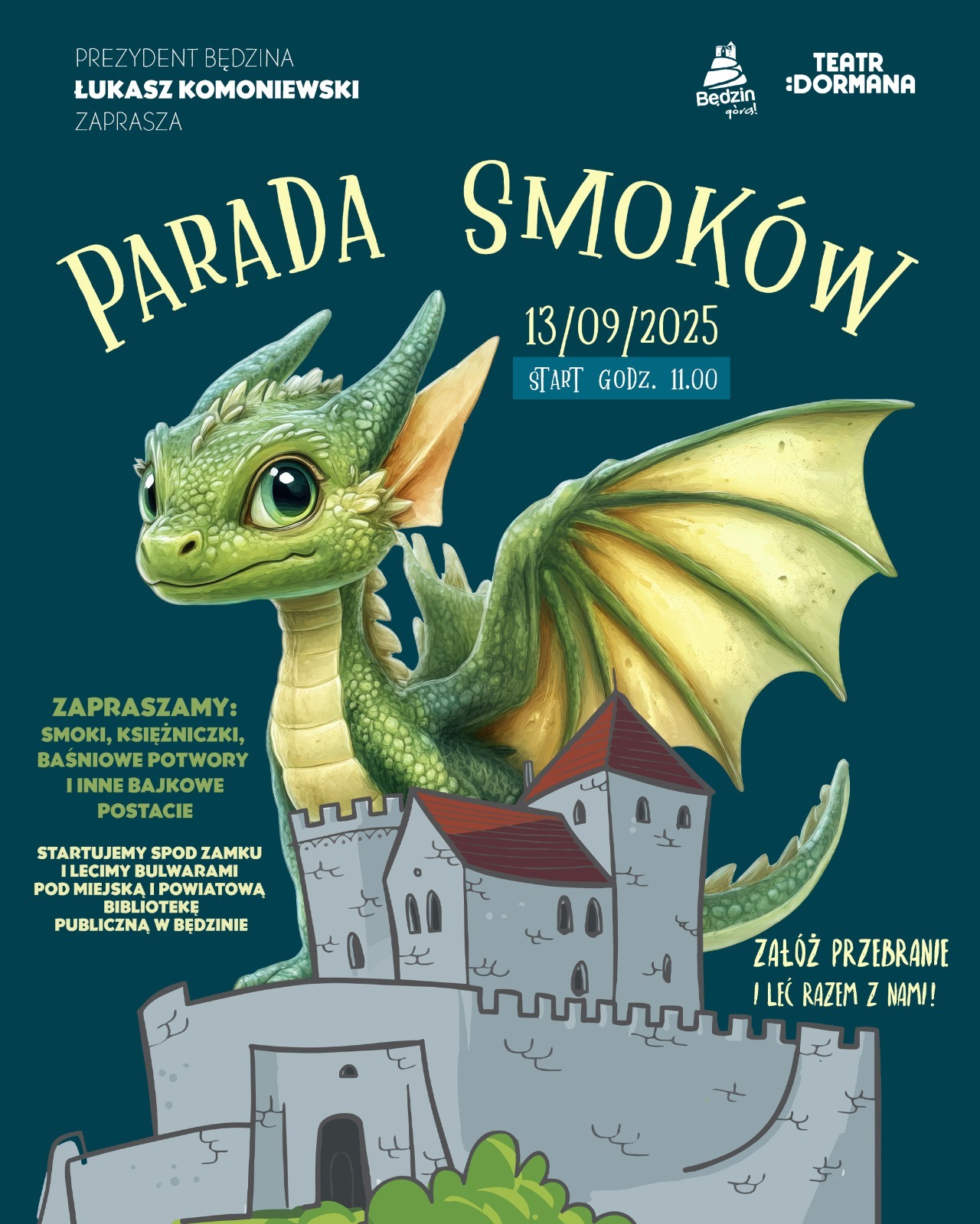 Będzin. II Parada Smoków. Plakat. 13 września 2025.